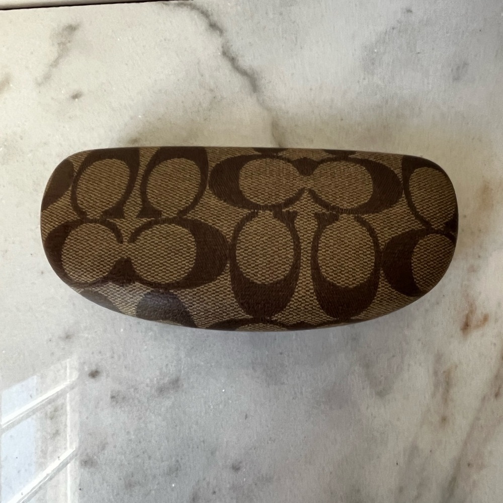 Coach logo Brown Patterned Eyeglass Case - Picture 2 of 13
